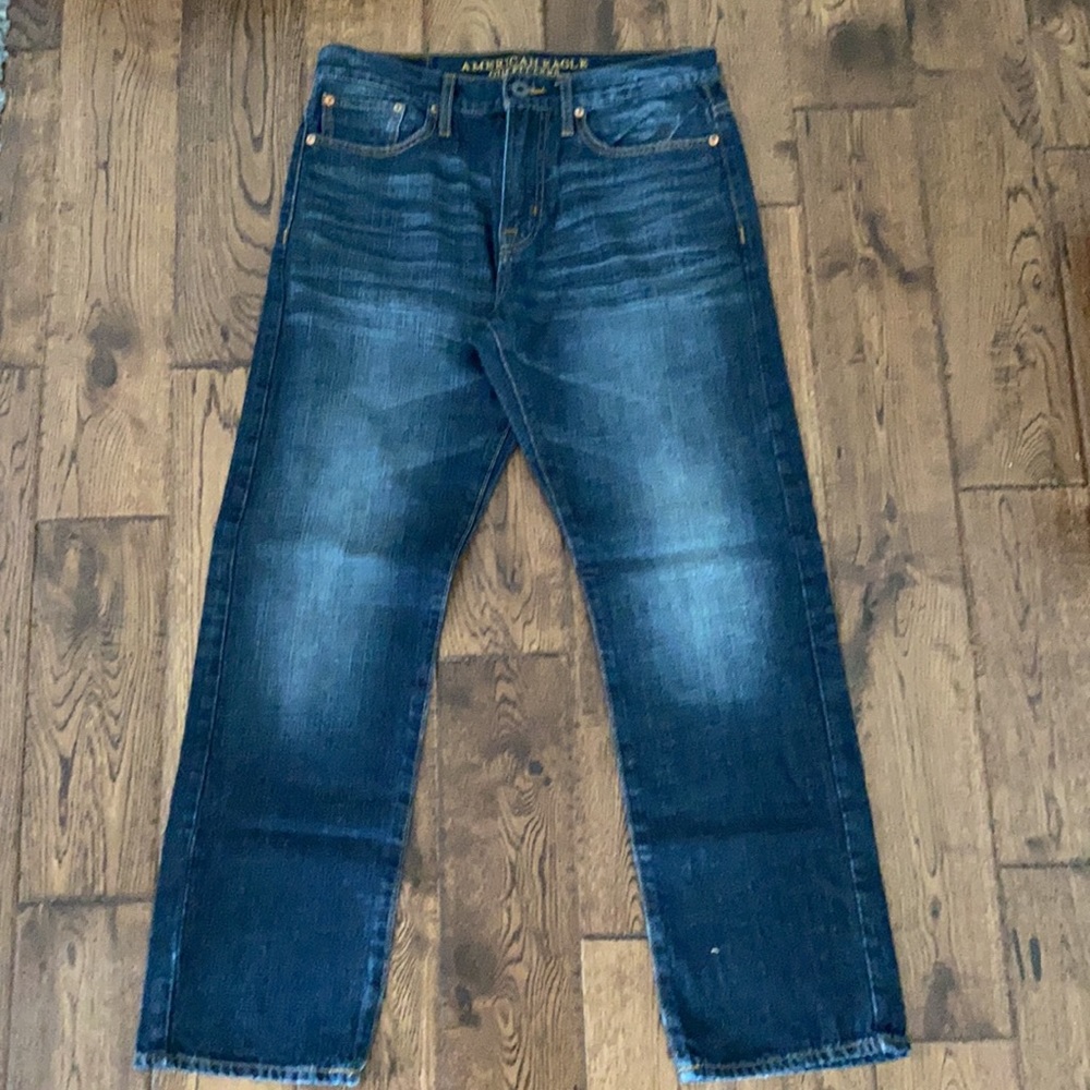 AE Men’s Relaxed Straight Jeans  Dark Wash